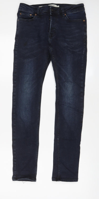 Mens UK Size 28 in Topman Regular Fit Skinny Blue Jeans