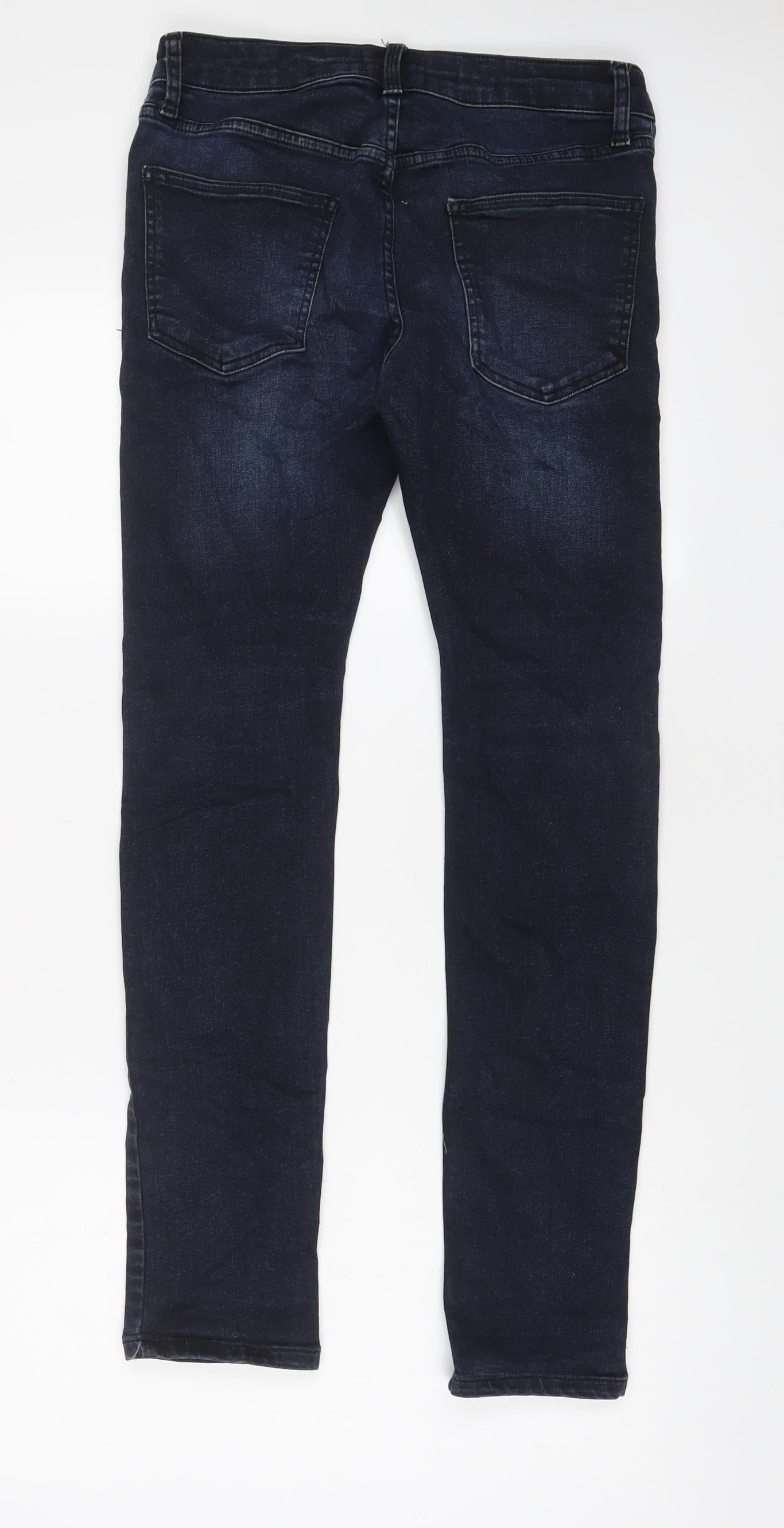Mens UK Size 28 in Topman Regular Fit Skinny Blue Jeans