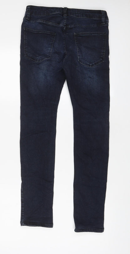 Mens UK Size 28 in Topman Regular Fit Skinny Blue Jeans