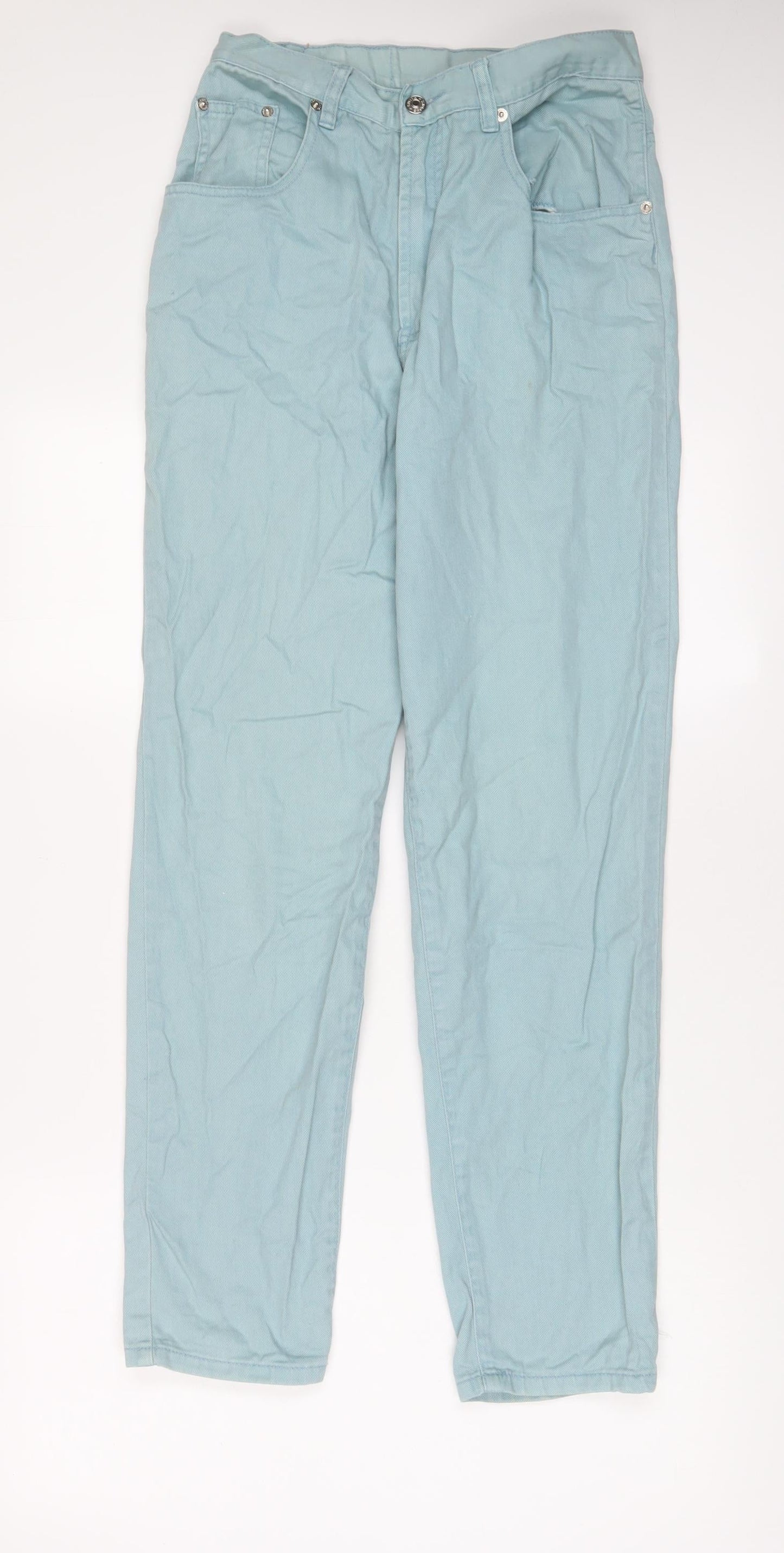 Western Trading Womens Blue Cotton Straight Jeans Size 12 L30 in Regular Zip