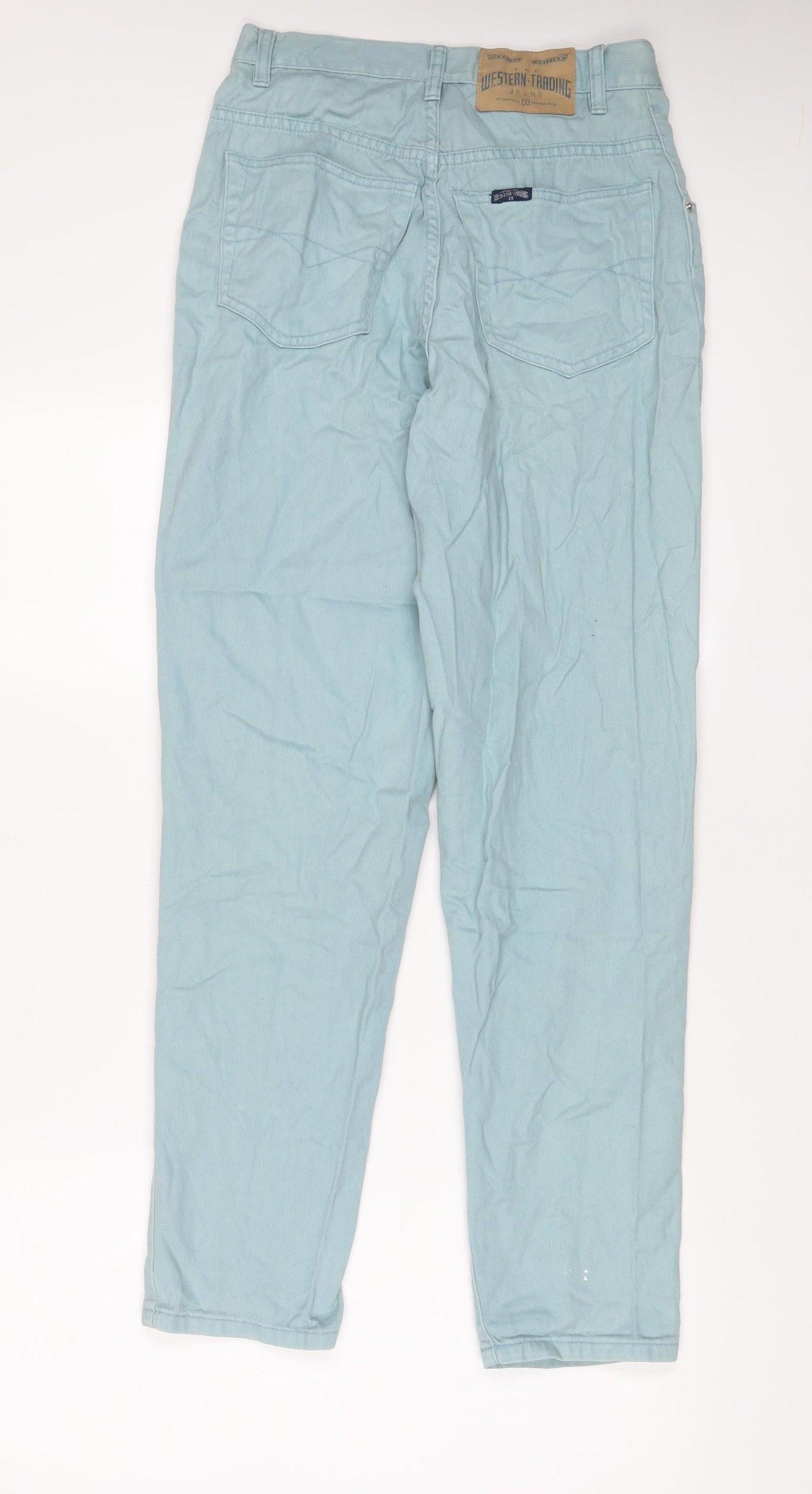 Western Trading Womens Blue Cotton Straight Jeans Size 12 L30 in Regular Zip