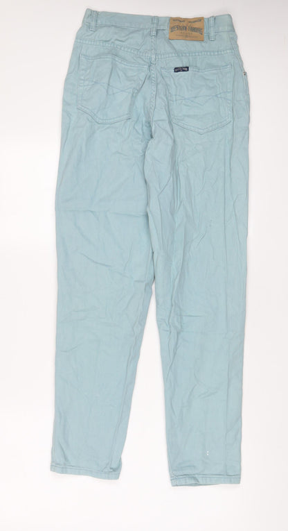 Western Trading Womens Blue Cotton Straight Jeans Size 12 L30 in Regular Zip