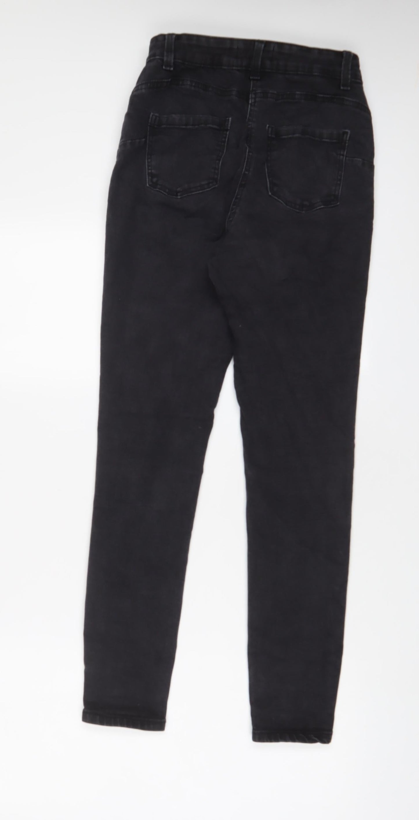 Denim & Co. Womens Grey Cotton Skinny Jeans Size 8 L28 in Regular Zip