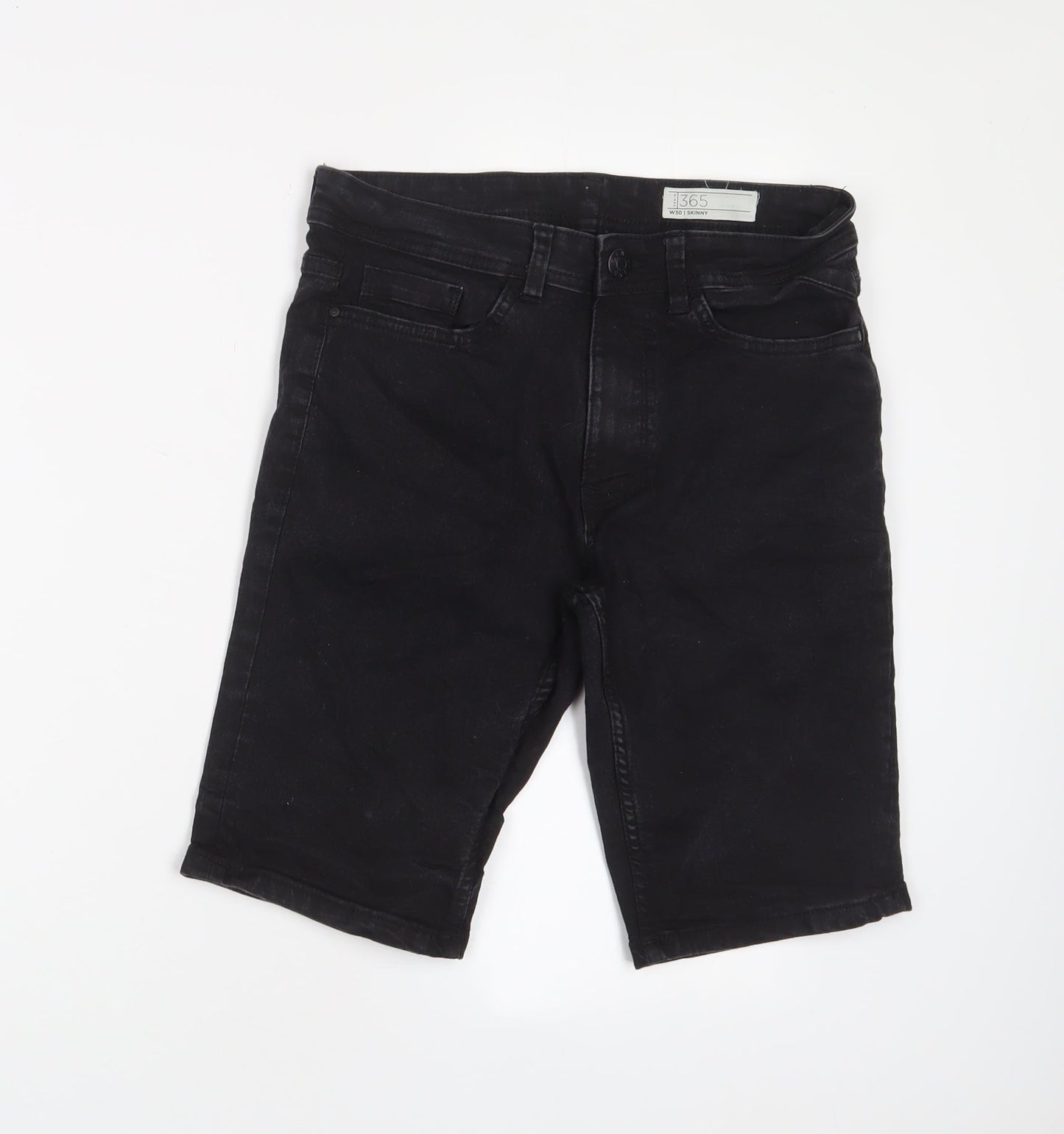 Peacocks Mens Grey Cotton Bermuda Shorts Size 30 in L10 in Regular Zip