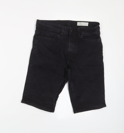 Peacocks Mens Grey Cotton Bermuda Shorts Size 30 in L10 in Regular Zip