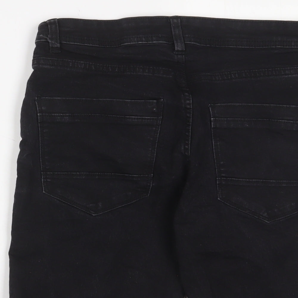 Peacocks Mens Grey Cotton Bermuda Shorts Size 30 in L10 in Regular Zip