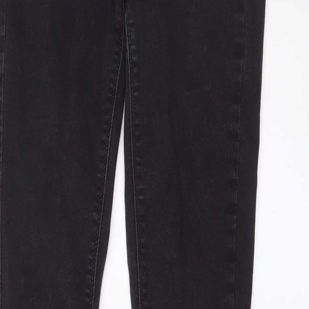Oasis Womens Grey Cotton Skinny Jeans Size 10 L28 in Regular Zip