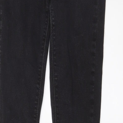 Oasis Womens Grey Cotton Skinny Jeans Size 10 L28 in Regular Zip