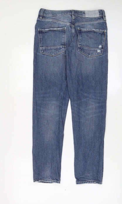 ASOS Mens Blue Cotton Tapered Jeans Size 28 in L30 in Regular Zip