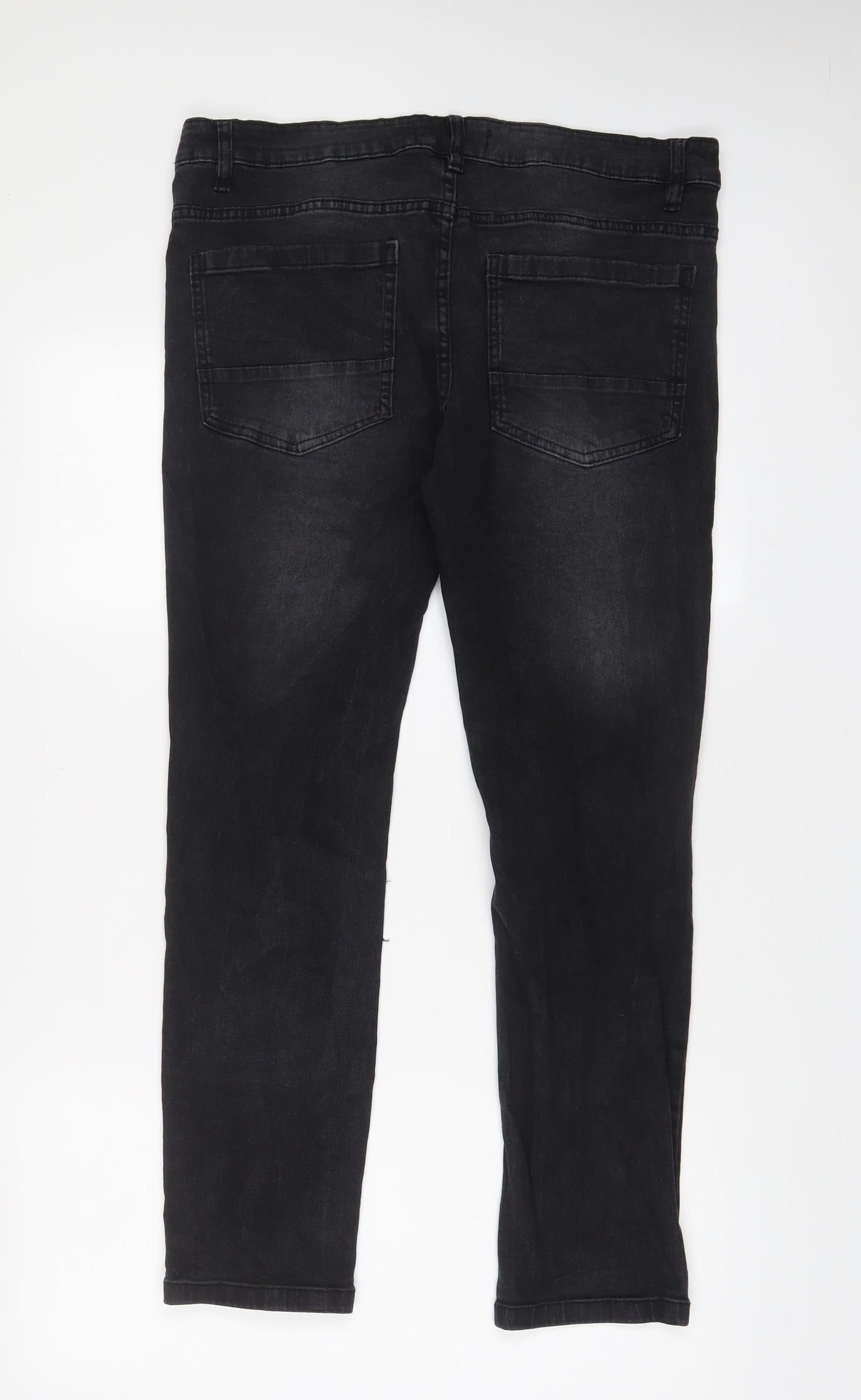 Night Addict Womens Black Cotton Straight Jeans Size 34 in L28 in Regular Zip
