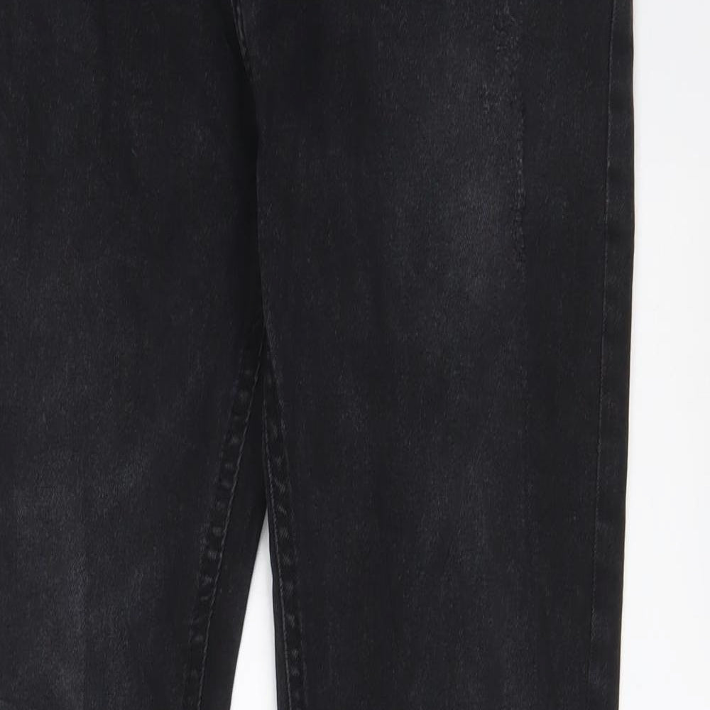 Night Addict Womens Black Cotton Straight Jeans Size 34 in L28 in Regular Zip