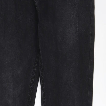 Night Addict Womens Black Cotton Straight Jeans Size 34 in L28 in Regular Zip