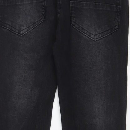Night Addict Womens Black Cotton Straight Jeans Size 34 in L28 in Regular Zip