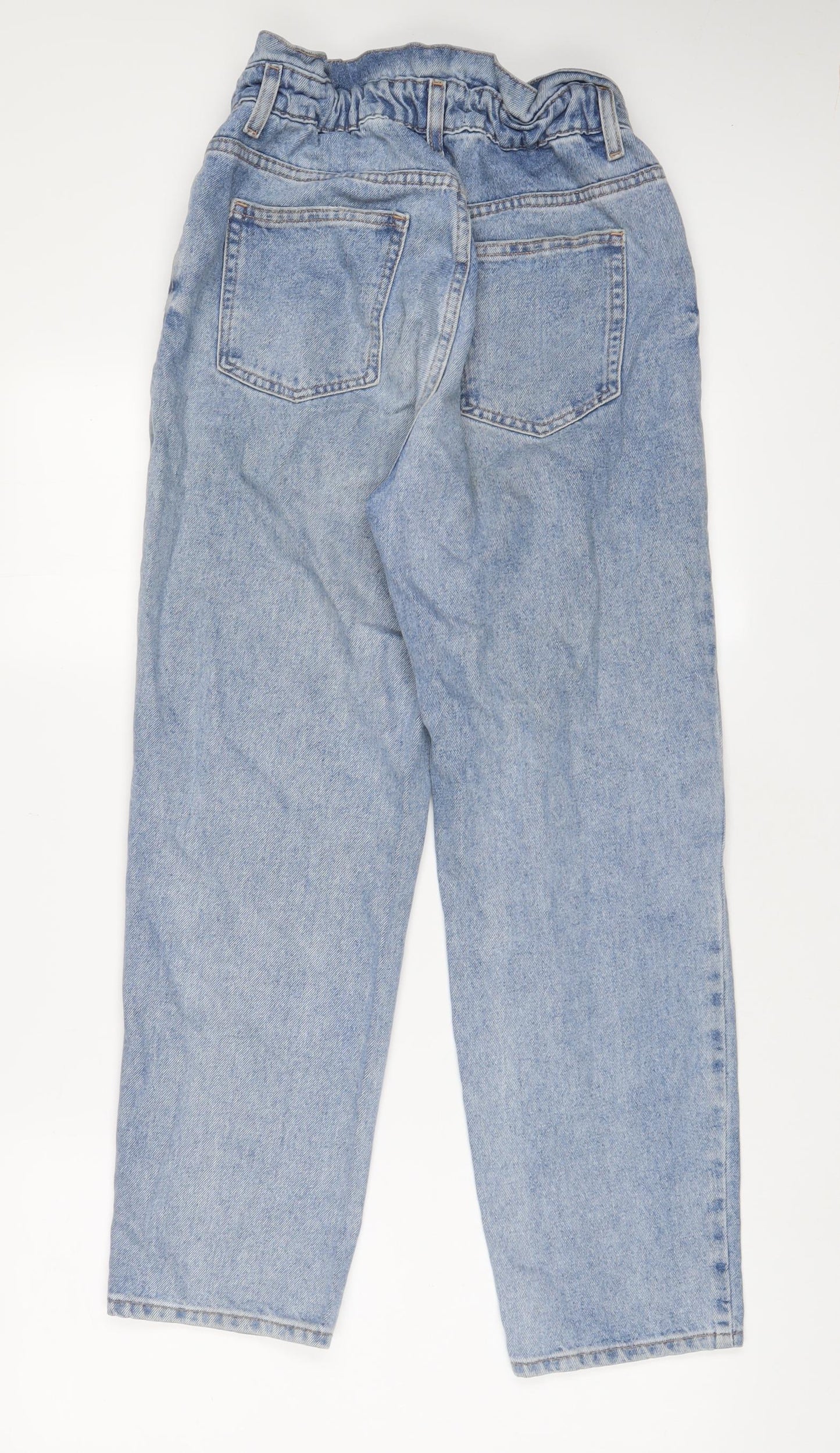 Denim & Co. Womens Blue Cotton Straight Jeans Size 10 L28 in Regular Zip