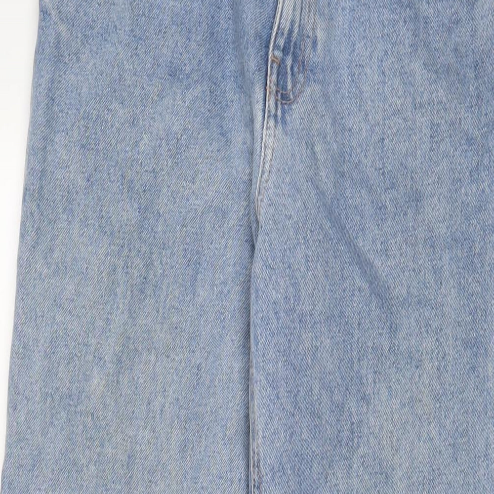Denim & Co. Womens Blue Cotton Straight Jeans Size 10 L28 in Regular Zip