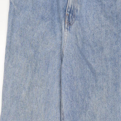 Denim & Co. Womens Blue Cotton Straight Jeans Size 10 L28 in Regular Zip
