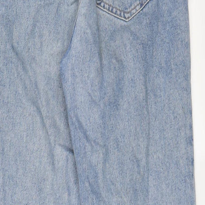 Denim & Co. Womens Blue Cotton Straight Jeans Size 10 L28 in Regular Zip