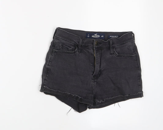 Hollister Womens Grey Cotton Basic Shorts Size 25 in Regular Zip