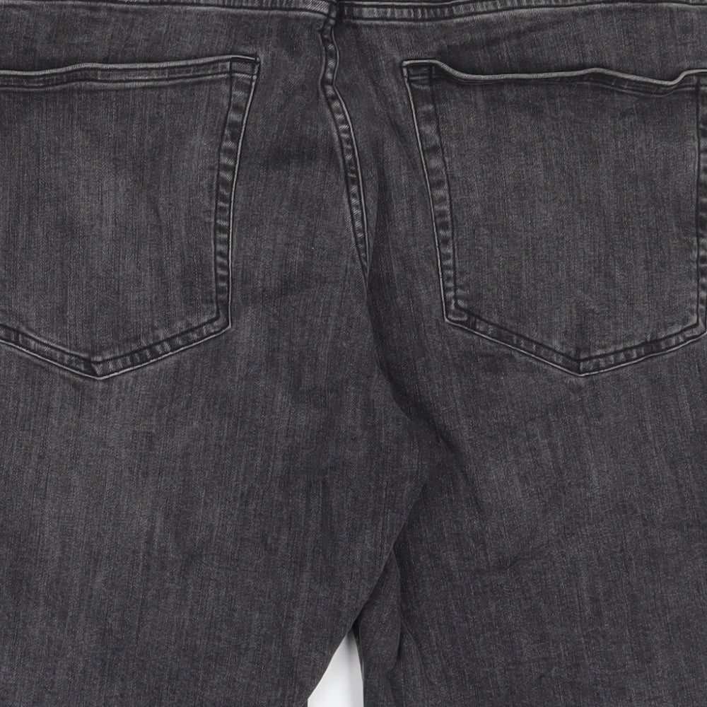 H&M Mens Grey Cotton Bermuda Shorts Size 26 in L12 in Slim Zip