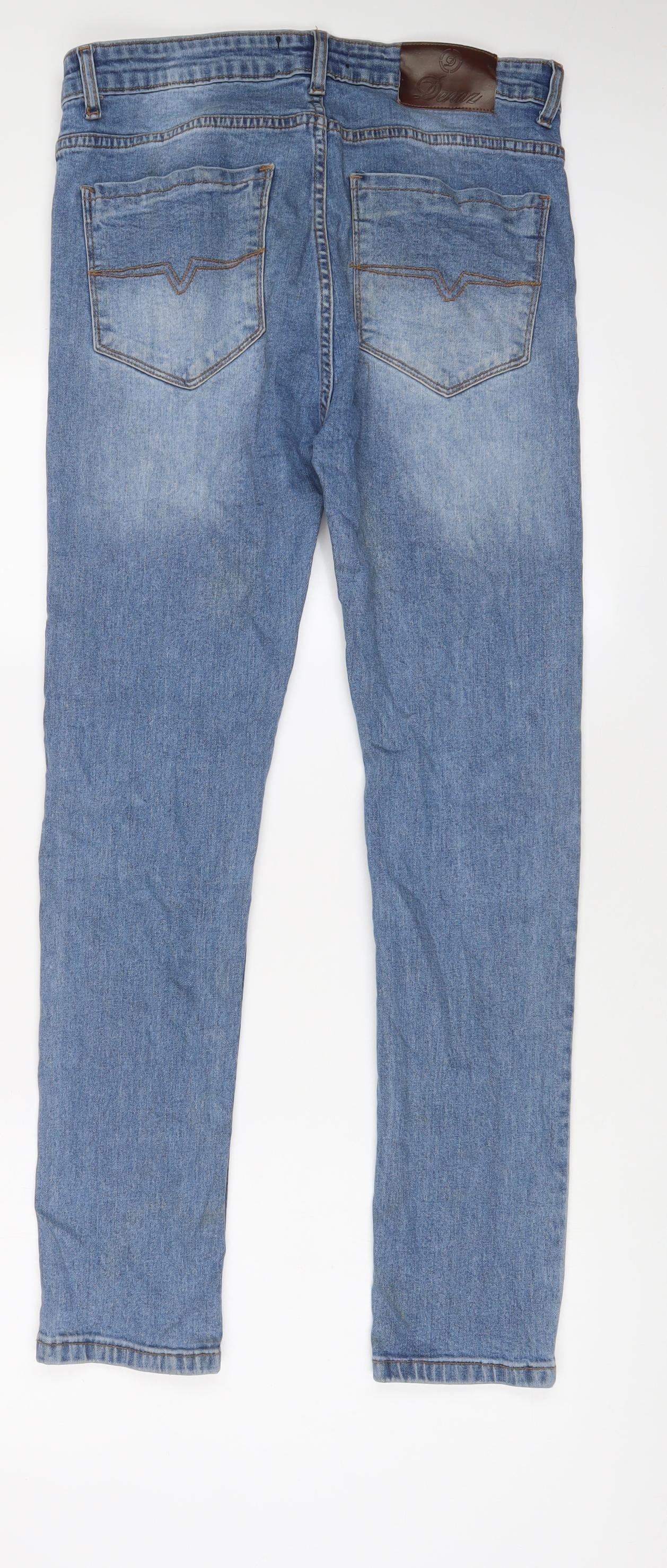 Denaz Womens Blue Cotton Skinny Jeans Size 30 in L30 in Regular Zip