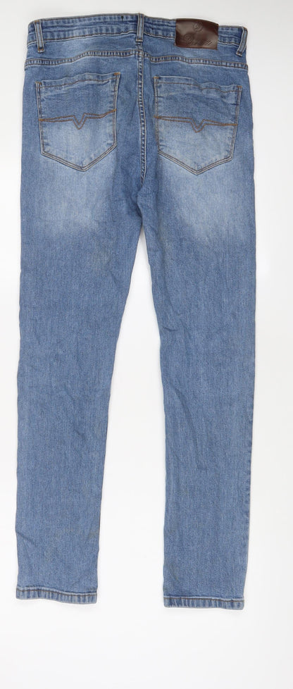 Denaz Womens Blue Cotton Skinny Jeans Size 30 in L30 in Regular Zip