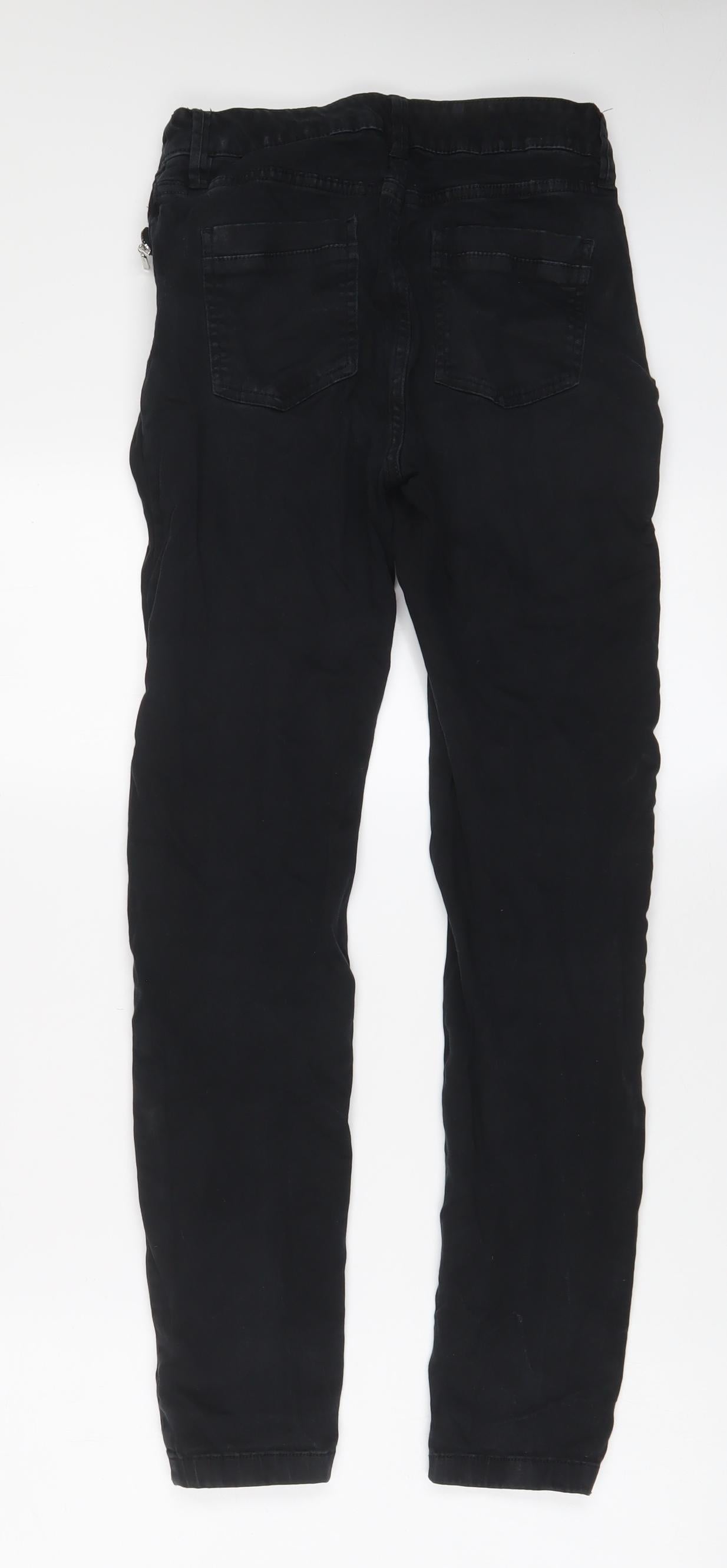 F&F Womens Black Cotton Skinny Jeans Size 8 L28 in Regular Zip - Zips