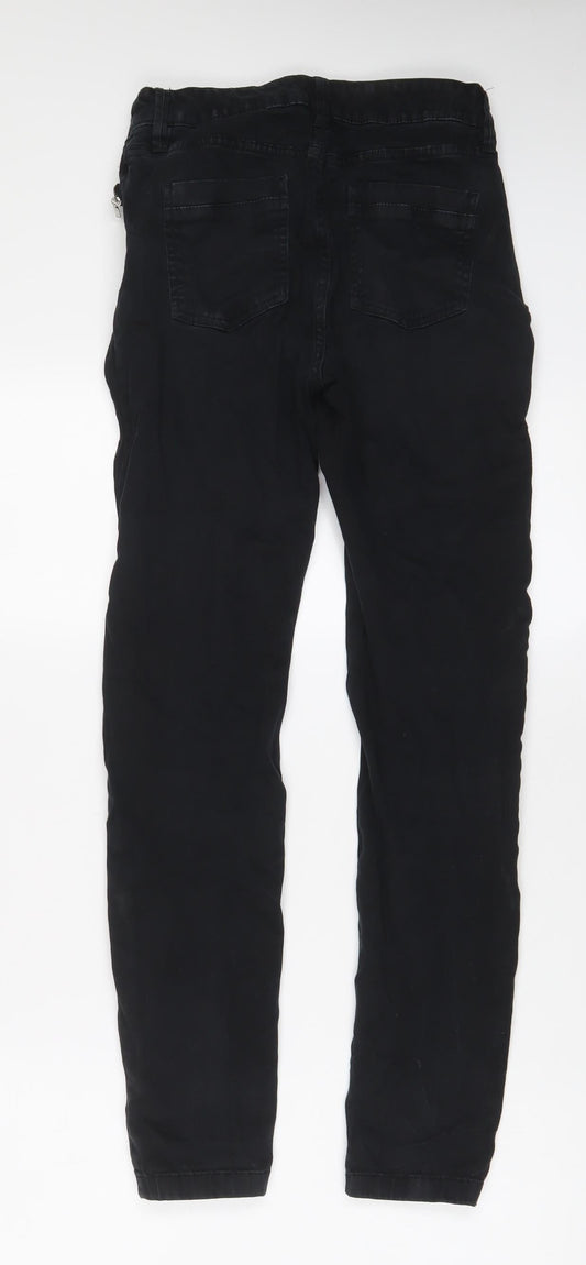 F&F Womens Black Cotton Skinny Jeans Size 8 L28 in Regular Zip - Zips