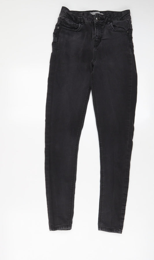 George Womens Black Cotton Skinny Jeans Size 8 L28 in Regular Zip