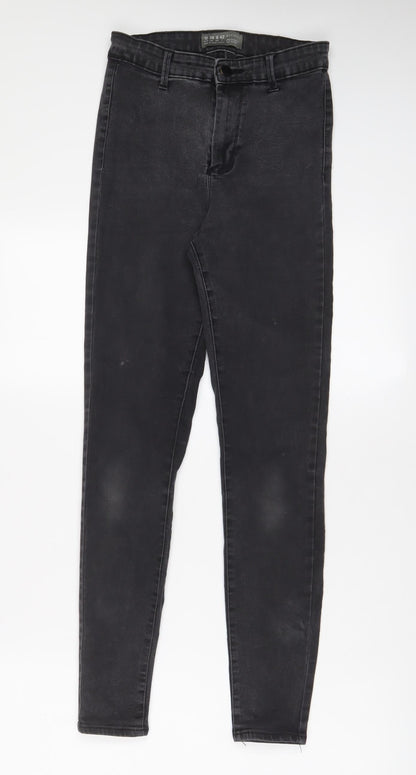 Denim & Co. Womens Grey Cotton Skinny Jeans Size 10 L28 in Regular Zip