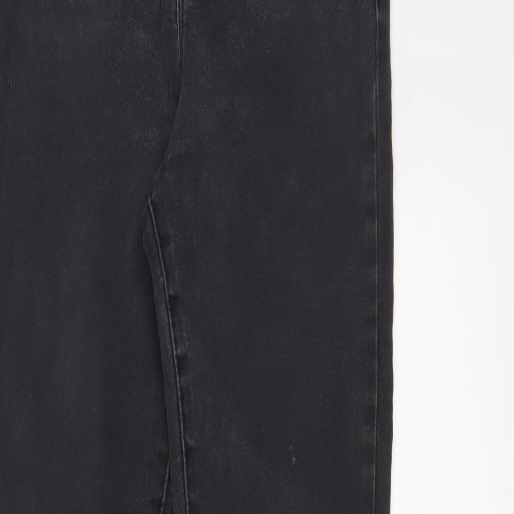 Denim & Co. Womens Grey Cotton Skinny Jeans Size 10 L28 in Regular Zip