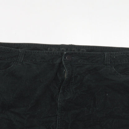 Indigo Womens Green Cotton A-Line Skirt Size 10 Zip