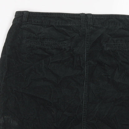 Indigo Womens Green Cotton A-Line Skirt Size 10 Zip