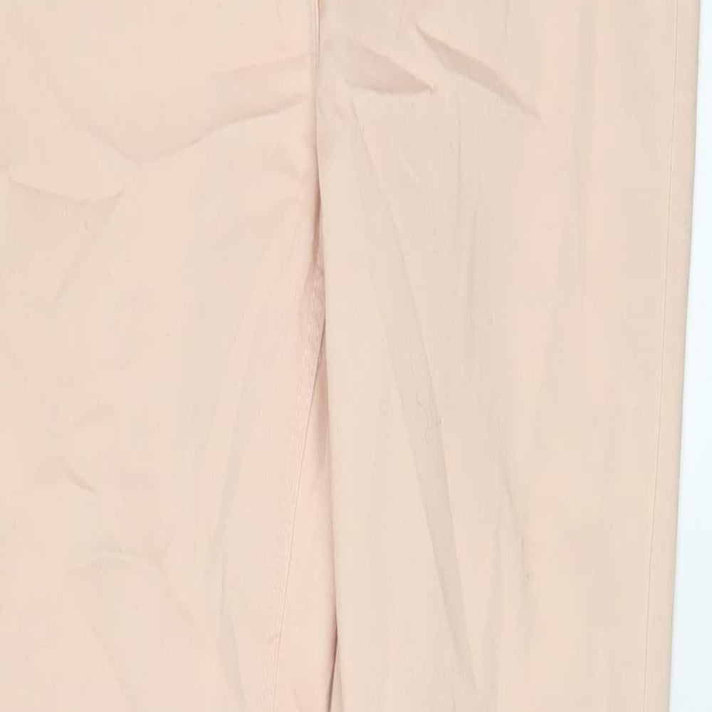 M&Co Womens Pink Cotton Skinny Jeans Size 14 L31 in Regular Zip