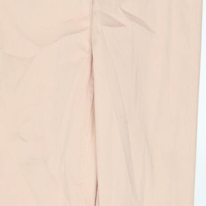M&Co Womens Pink Cotton Skinny Jeans Size 14 L31 in Regular Zip