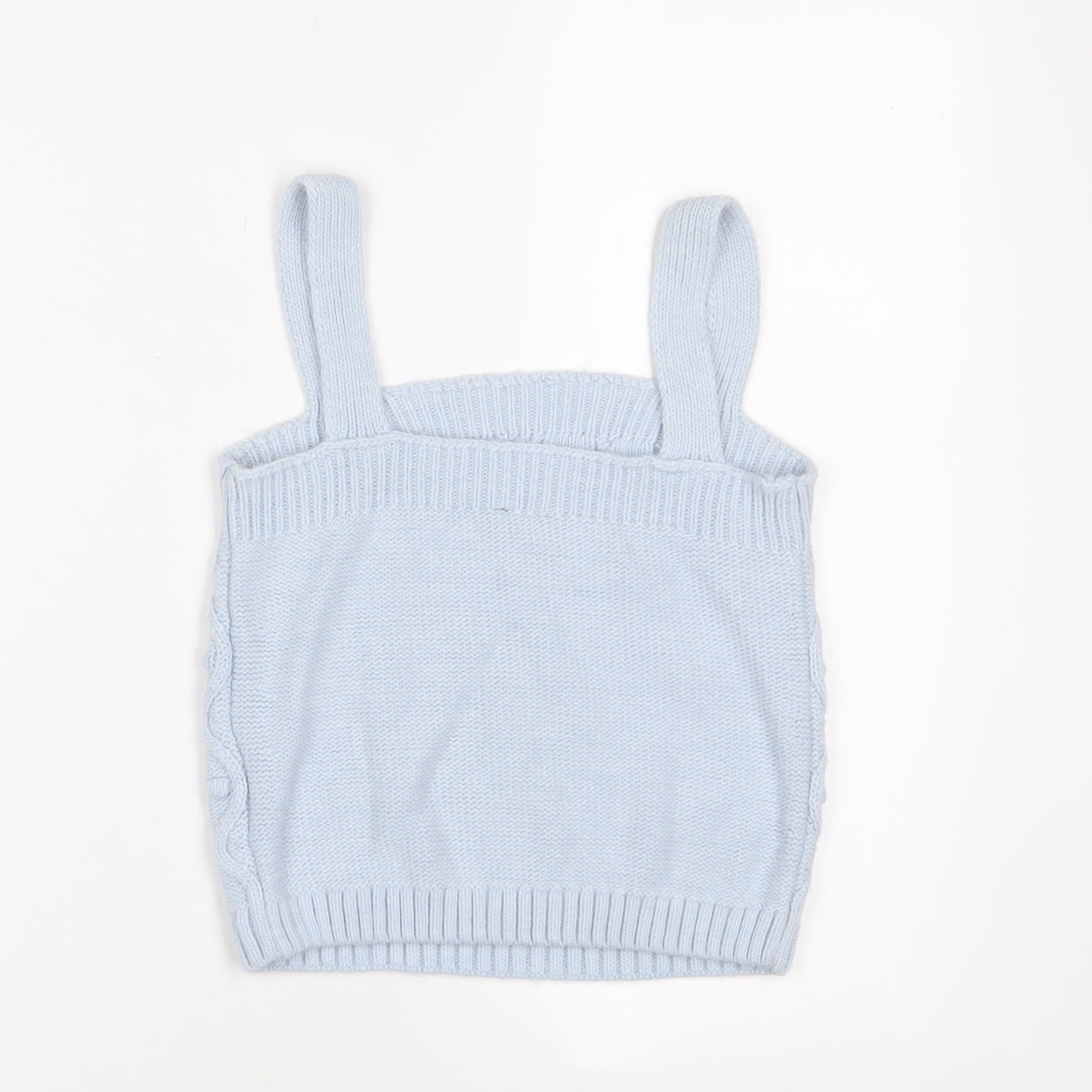 River Island Girls Blue Acrylic Cropped Tank Size 8-9 Years Square Neck Pullover
