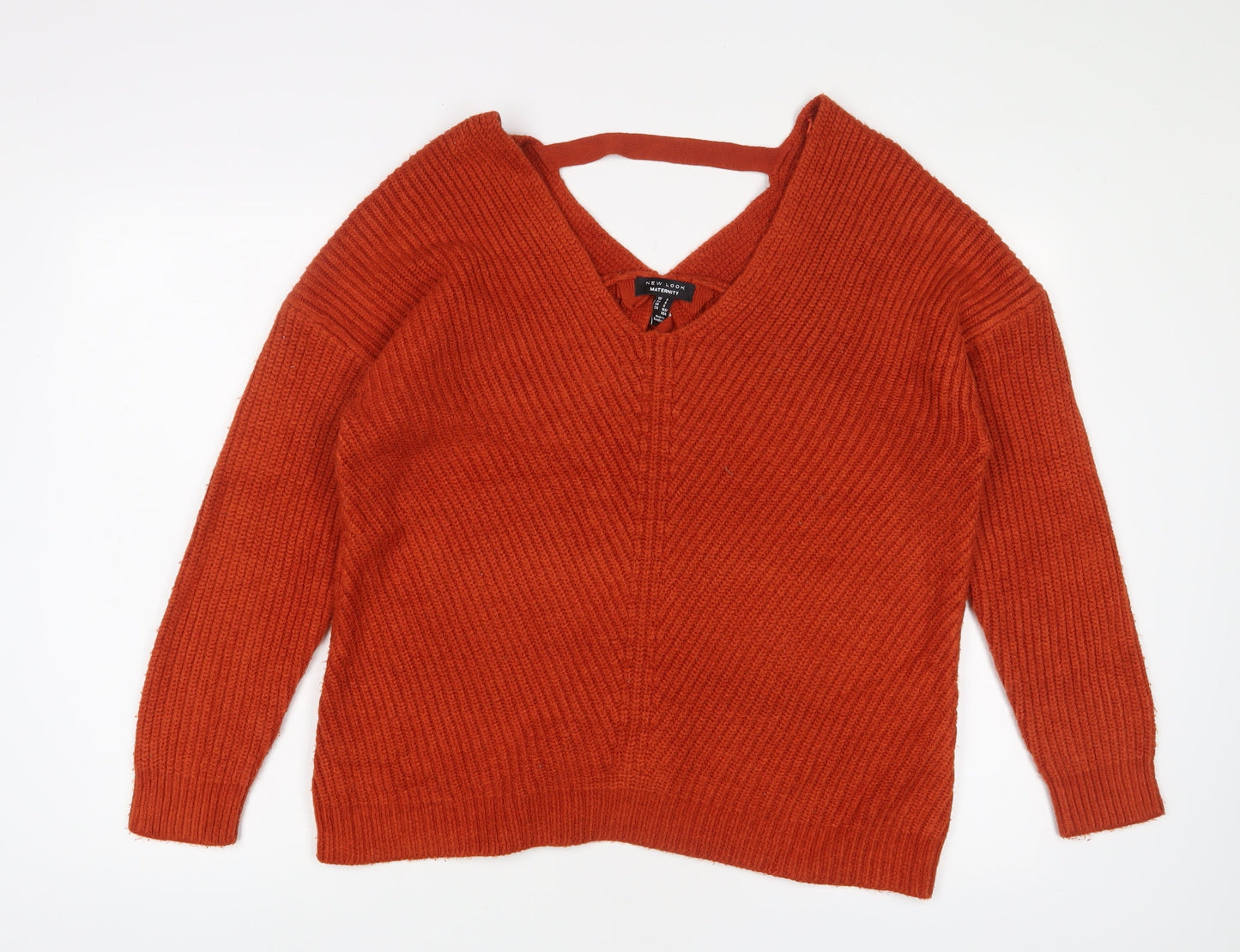 Womens UK Size S New Look Orange Pullover Jumper