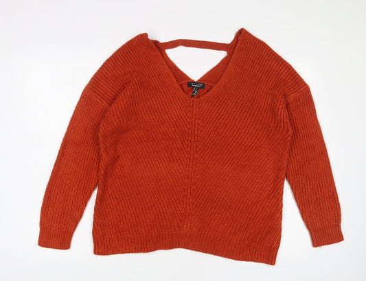 Womens UK Size S New Look Orange Pullover Jumper