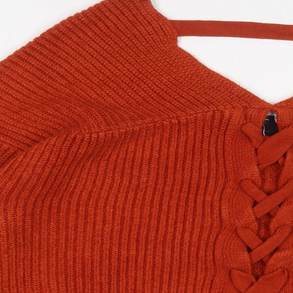 Womens UK Size S New Look Orange Pullover Jumper