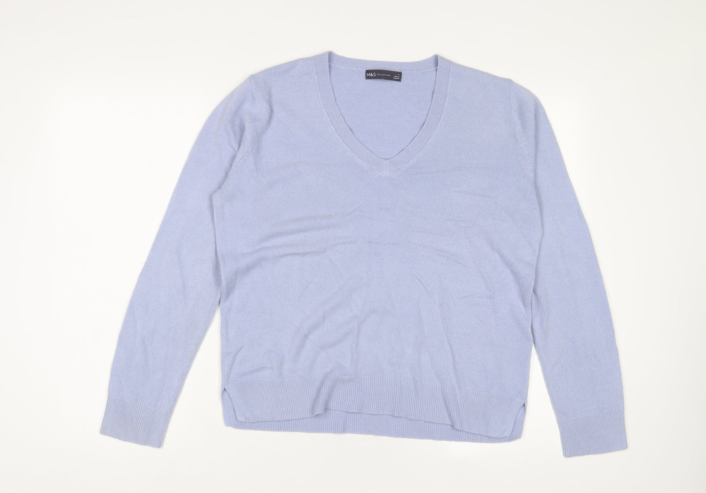 Womens UK Size 14 Marks and Spencer Blue Pullover Jumper