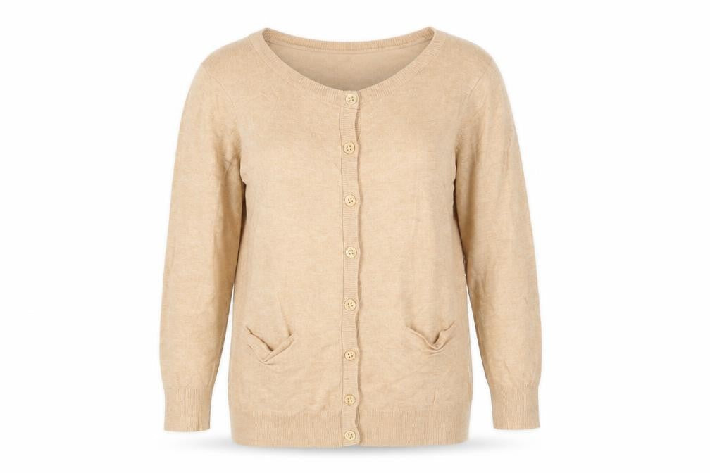 Womens UK Size 12 Warehouse Beige Cardigan Jumper