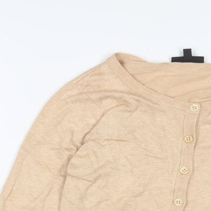 Womens UK Size 12 Warehouse Beige Cardigan Jumper
