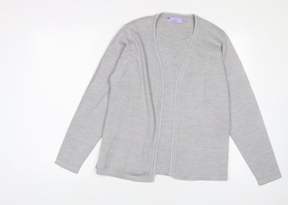 EWM Womens Grey Crew Neck Acrylic Pullover Jumper Size 14 - Size 14-16