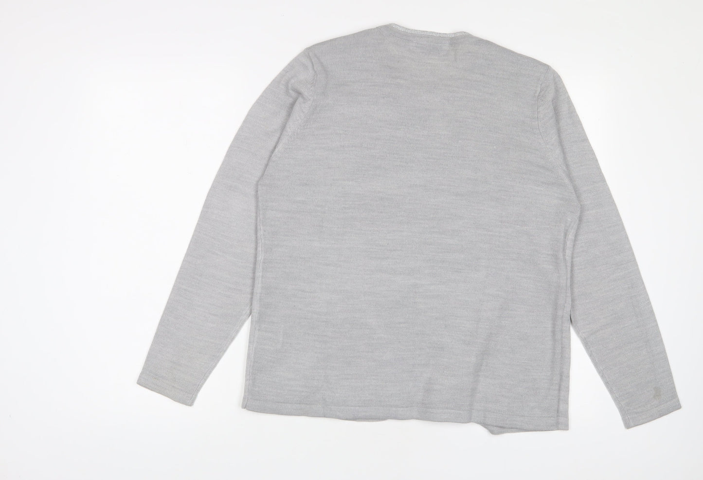 EWM Womens Grey Crew Neck Acrylic Pullover Jumper Size 14 - Size 14-16