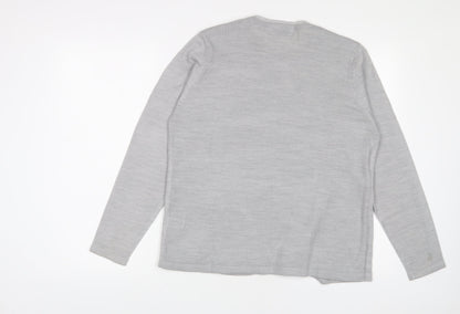 EWM Womens Grey Crew Neck Acrylic Pullover Jumper Size 14 - Size 14-16