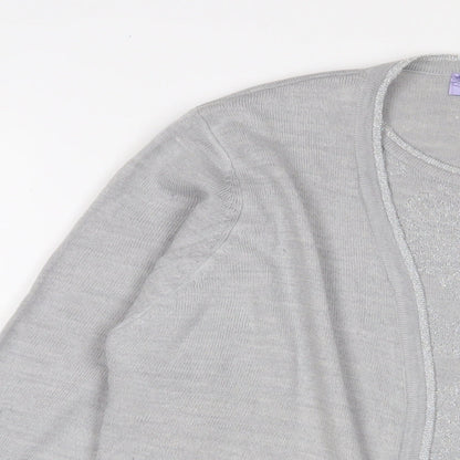 EWM Womens Grey Crew Neck Acrylic Pullover Jumper Size 14 - Size 14-16