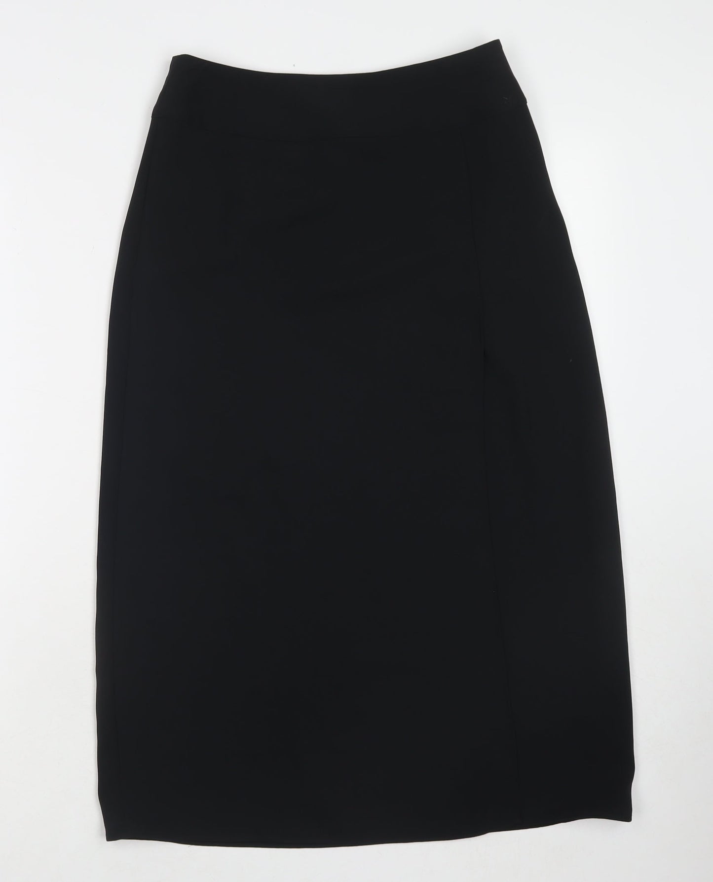 Marks and Spencer Womens Black Polyester A-Line Skirt Size 8 Zip