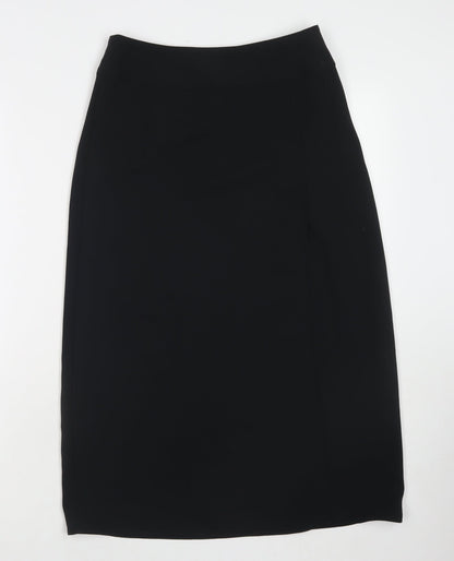 Marks and Spencer Womens Black Polyester A-Line Skirt Size 8 Zip