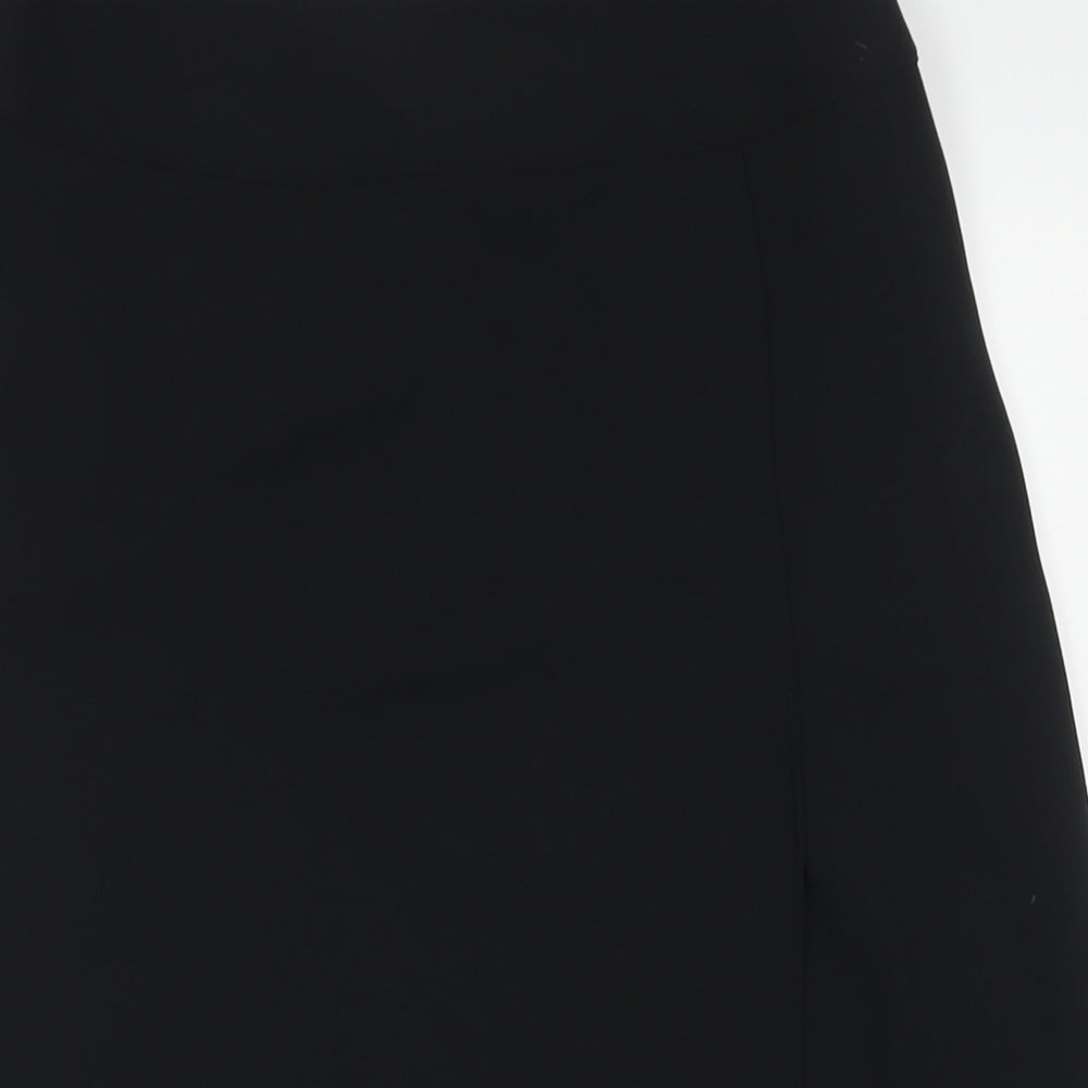 Marks and Spencer Womens Black Polyester A-Line Skirt Size 8 Zip