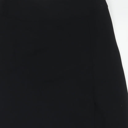 Marks and Spencer Womens Black Polyester A-Line Skirt Size 8 Zip