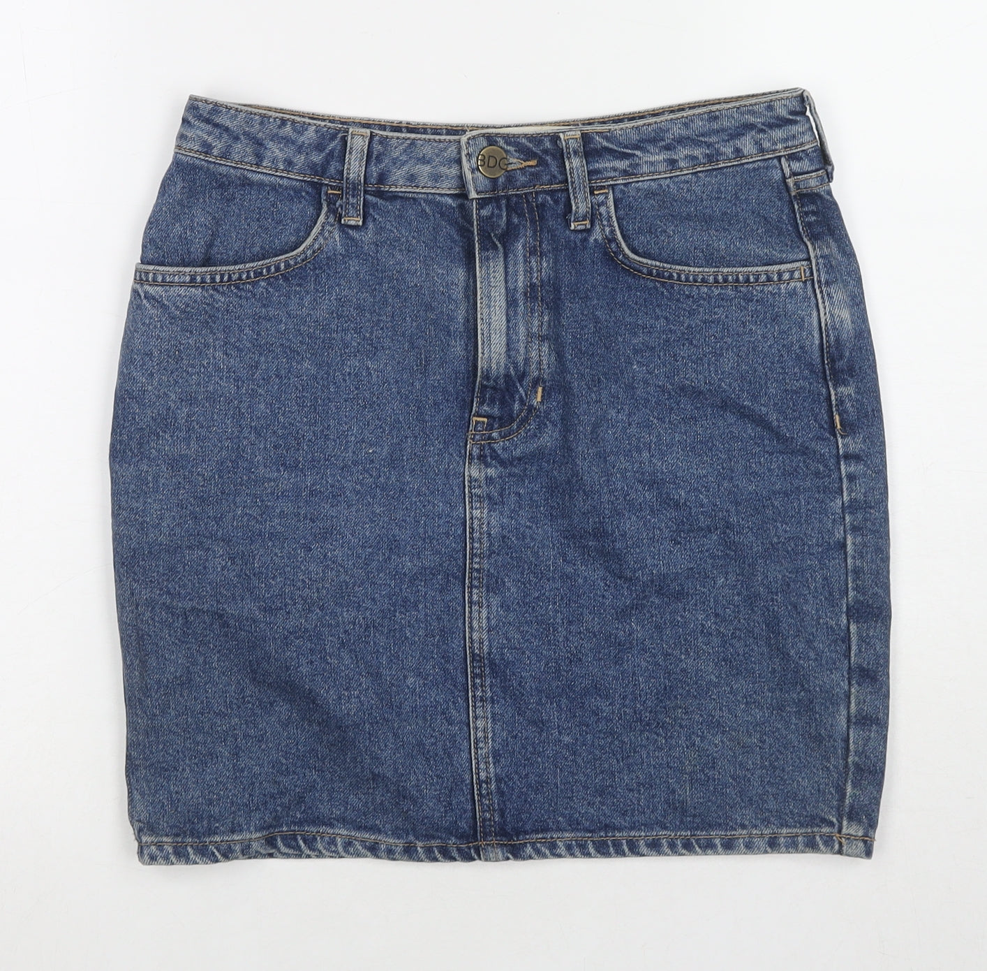 BDG Womens Blue Cotton Mini Skirt Size S Zip